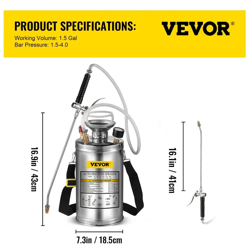 VEVOR sprayer set package contents