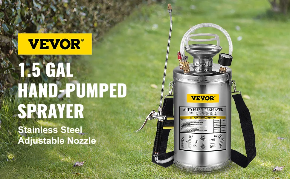 VEVOR 1.5 gal stainless steel sprayer overview