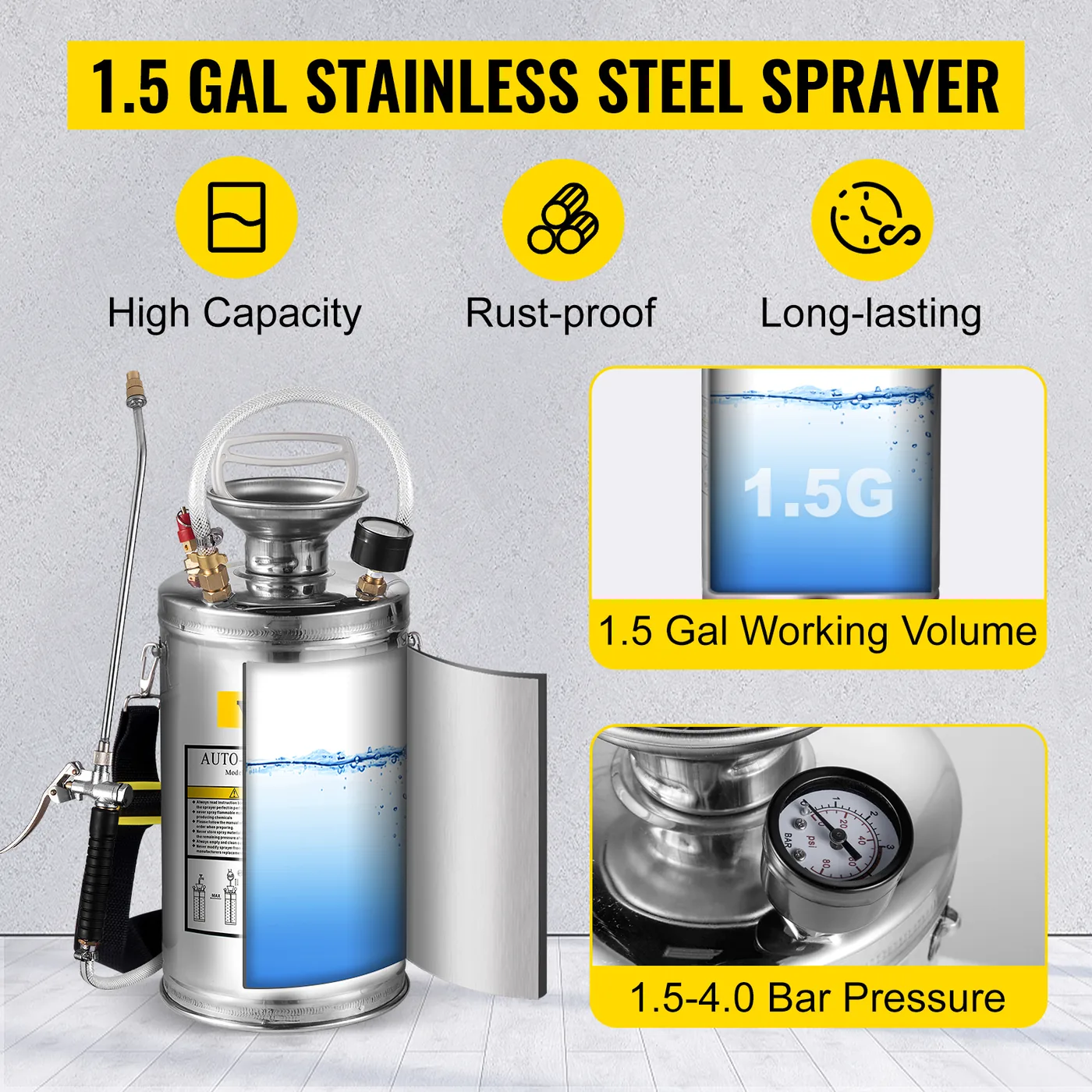 VEVOR sprayer adjustable brass nozzle spray patterns