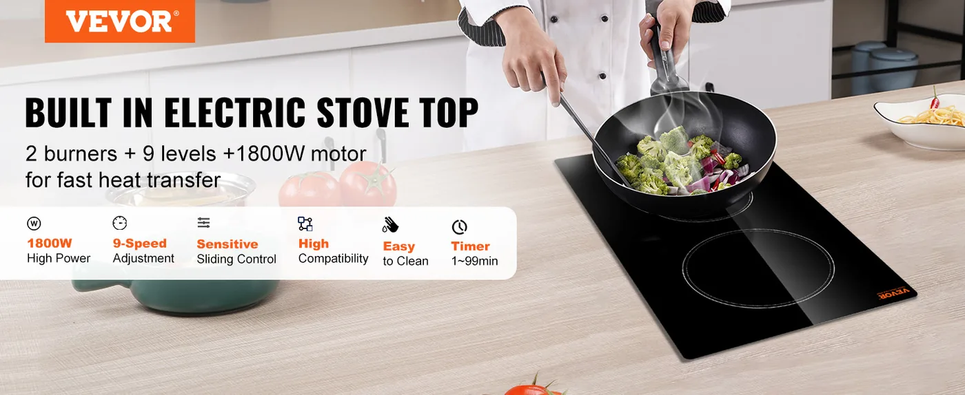 VEVOR Built in Electric Stove Top 1800 W 2 overview