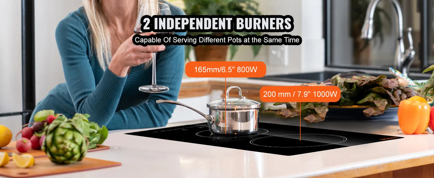 VEVOR Built in Electric Stove Top 1800 W 2 feature 2