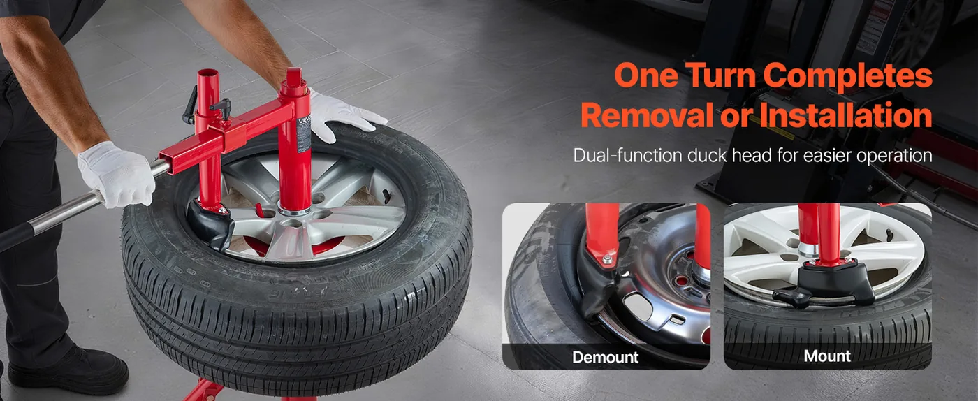 VEVOR Manual Tire Changer Duck Head Kit with Silver Cone overview
