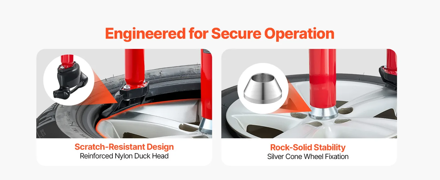 VEVOR Manual Tire Changer Duck Head Kit with Silver Cone feature 1