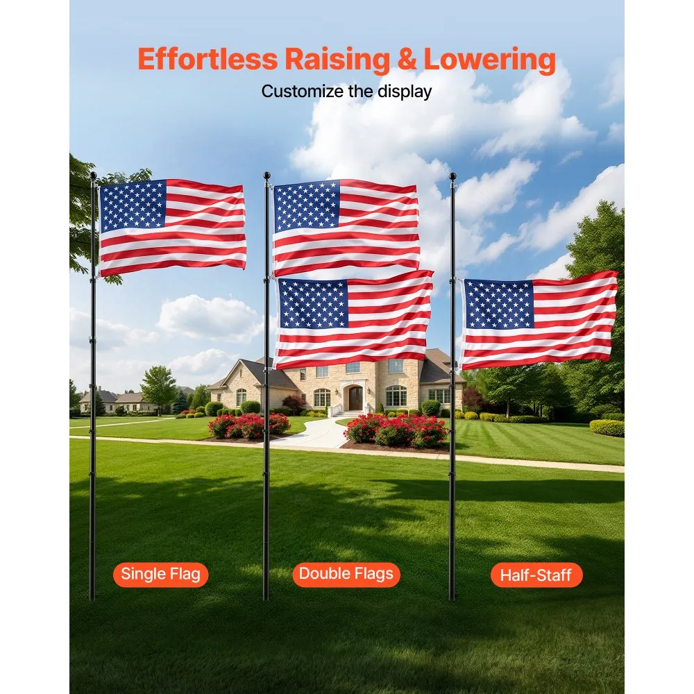 VEVOR Flag Pole Black 20 ft with Mount Base product image 4