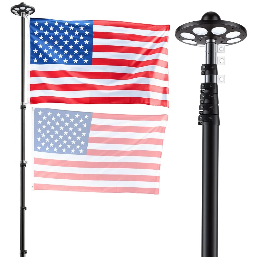 VEVOR Flag Pole Black 20 ft with Light product image 1