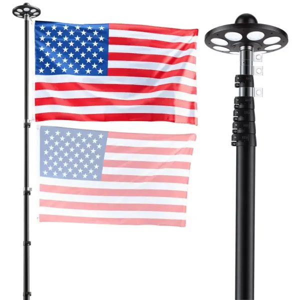 VEVOR Flag Pole Black 25 ft with Light product image 1