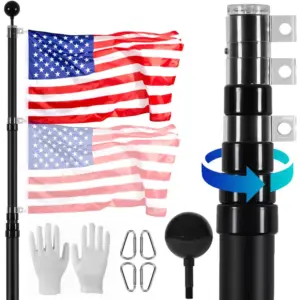 VEVOR 20FT Telescoping Flag pole Kit Black 20 ft product image 1