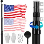 VEVOR 25FT Telescoping Flag pole Kit Black 25 ft product image 1