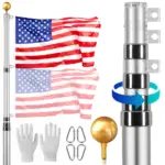 VEVOR 25FT Telescoping Flag pole Kit Silver 25 ft product image 1