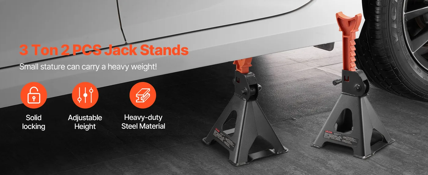 VEVOR Jack Stands 3T One Lock overview