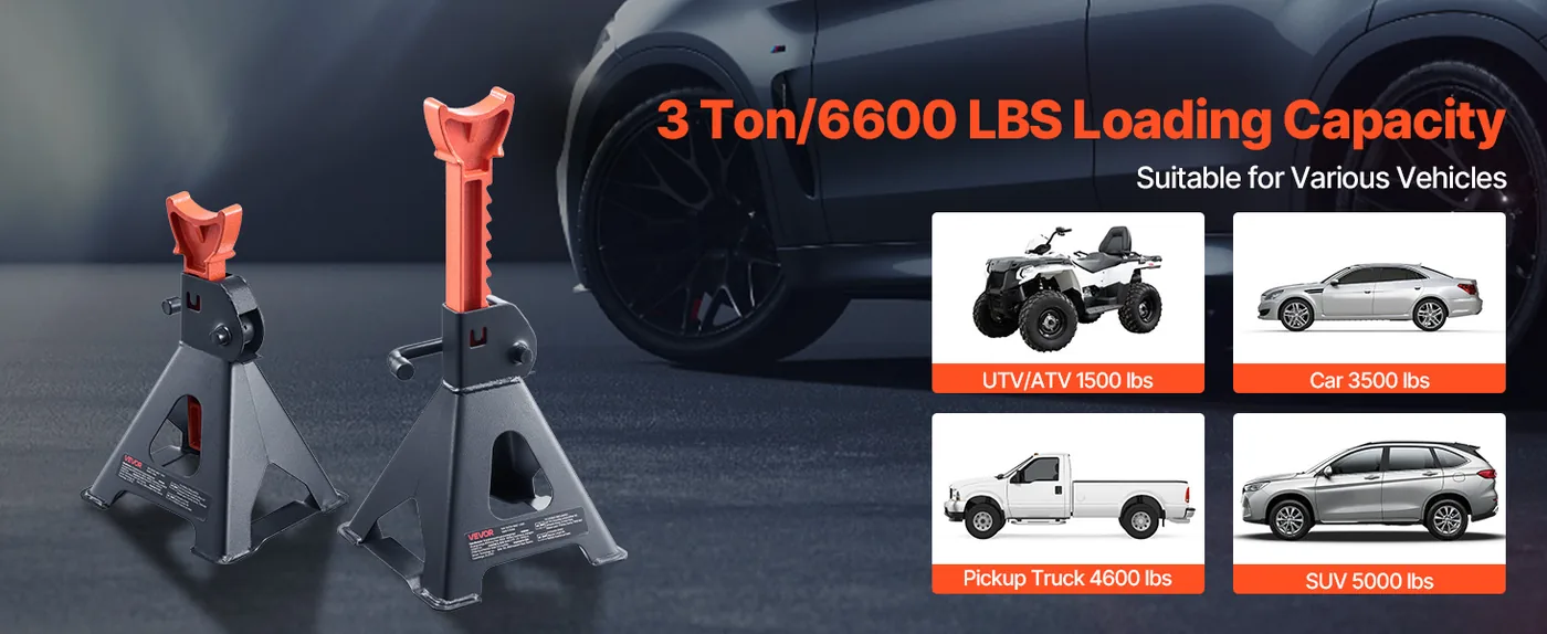 VEVOR Jack Stands 3T One Lock Bear a Heavy Burden