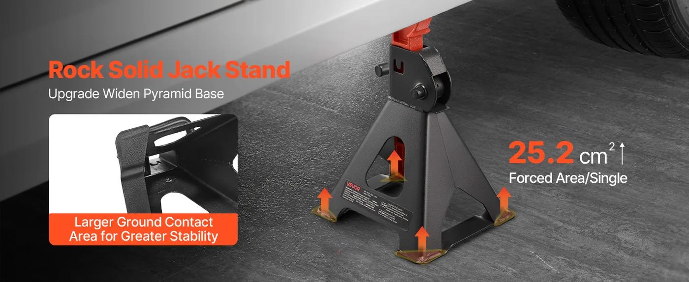 VEVOR Jack Stands 3T One Lock Ensure the Stability