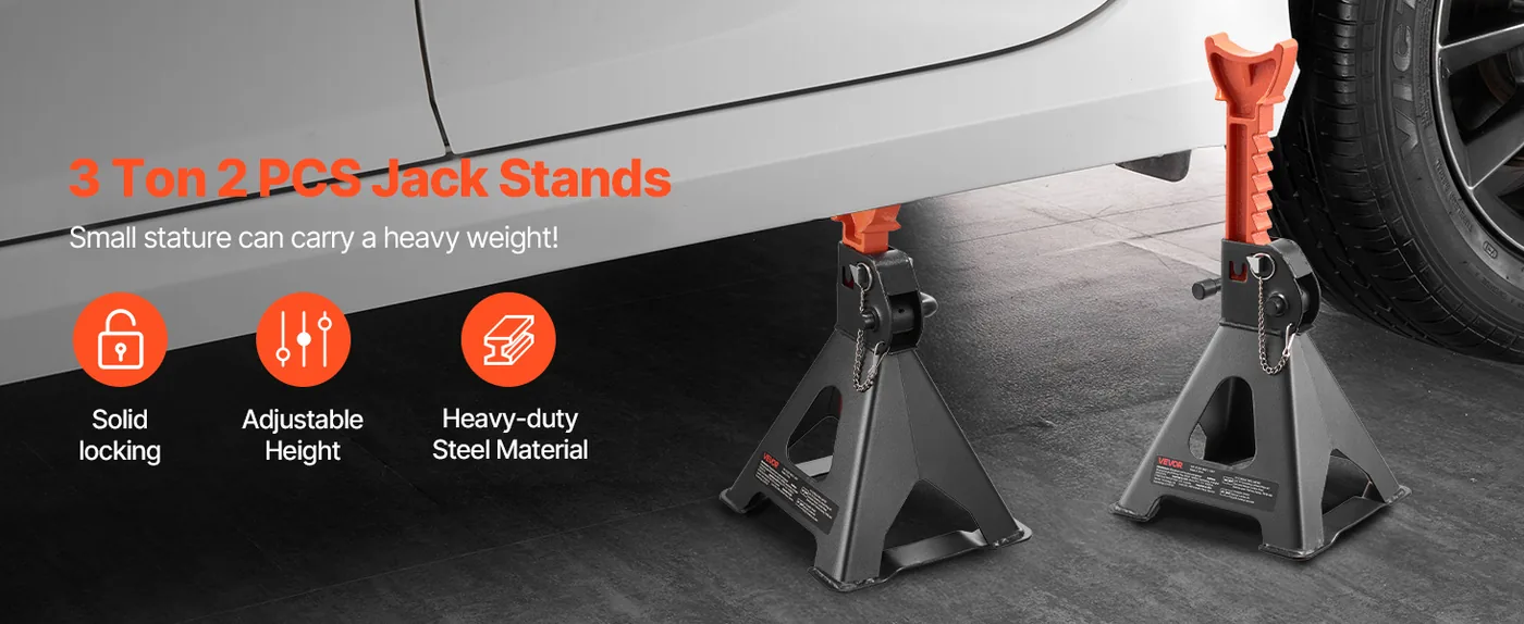 VEVOR Jack Stands 3T Two Locks overview
