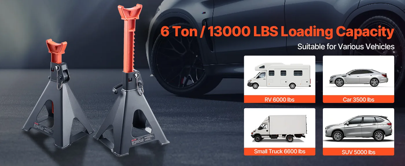 VEVOR Jack Stands 6T Two Locks Bear a Heavy Burden