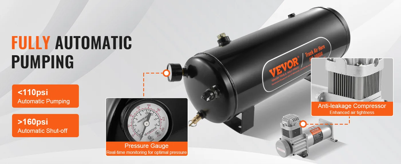 VEVOR Train Horns Kit 10 L feature 1