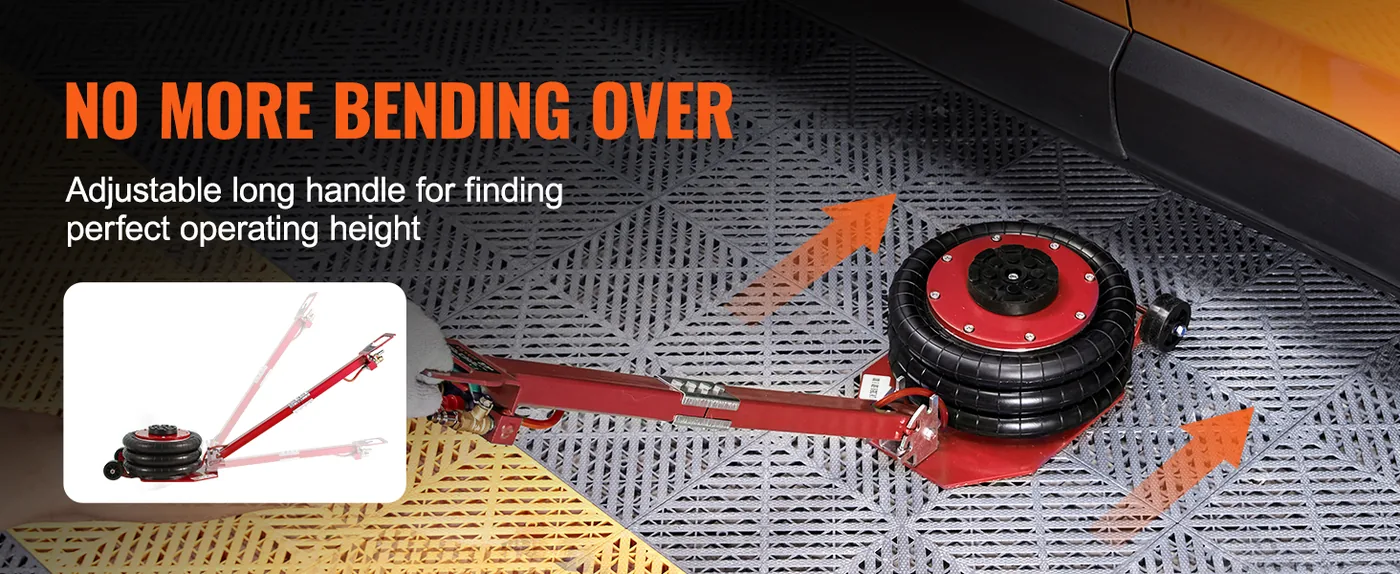 VEVOR Air Jack Adjustable Long Handle Red feature 3