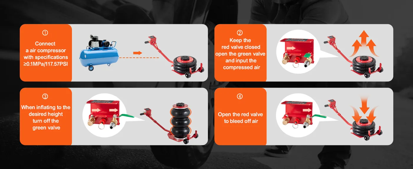VEVOR Air Jack Fixed Long Handle Red feature 4