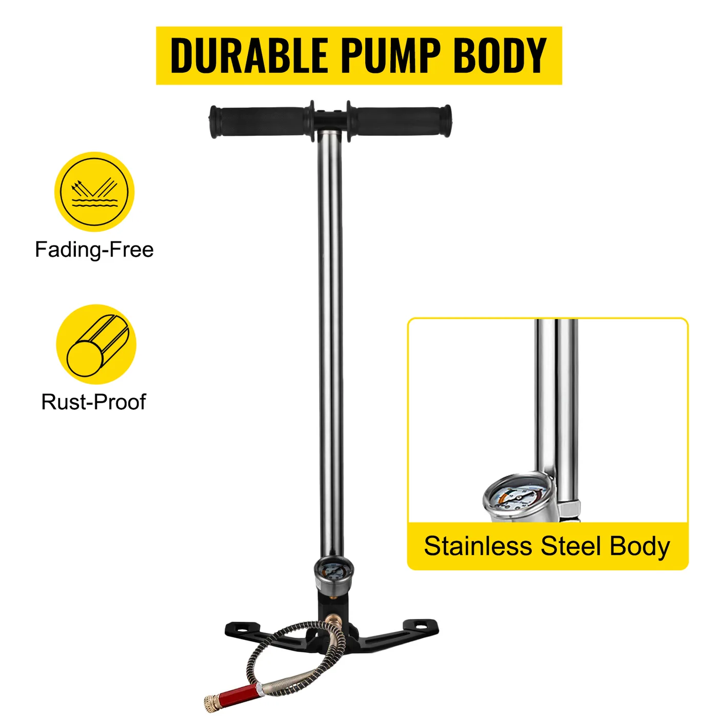 VEVOR Airgun PCP Pump 4500PSI High Pressure Hand Pump 3 Stag feature 3