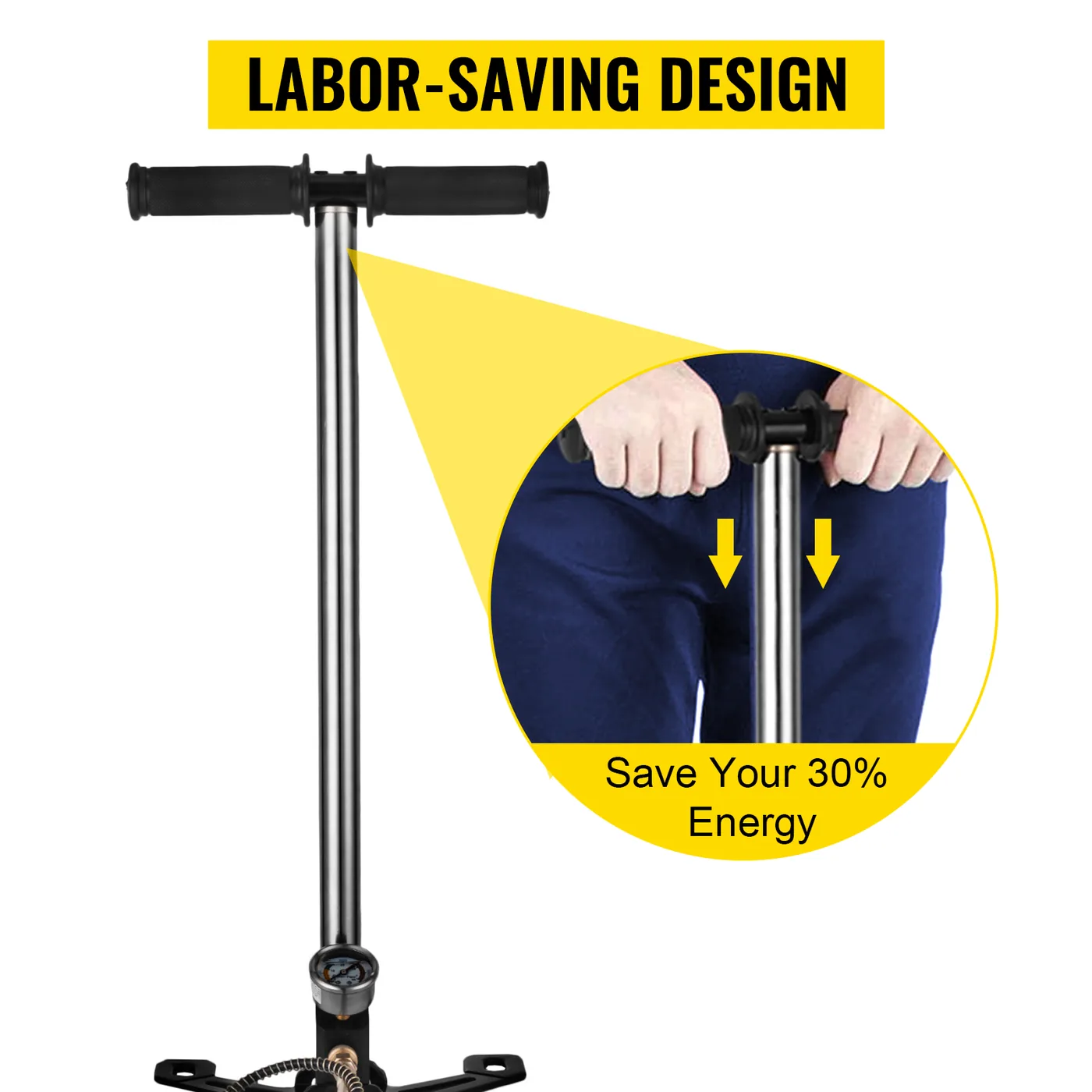 VEVOR Airgun PCP Pump 4500PSI High Pressure Hand Pump 3 Stag feature 4