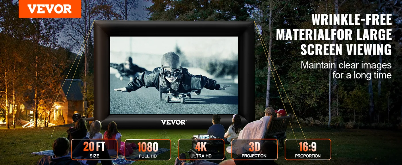 VEVOR Inflatable Movie Screen 20FT Inflatable Projector Scre overview