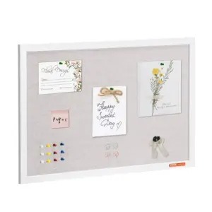 VEVOR 30"x20" White Cork Board with Linen Surface – Stylish product image 1