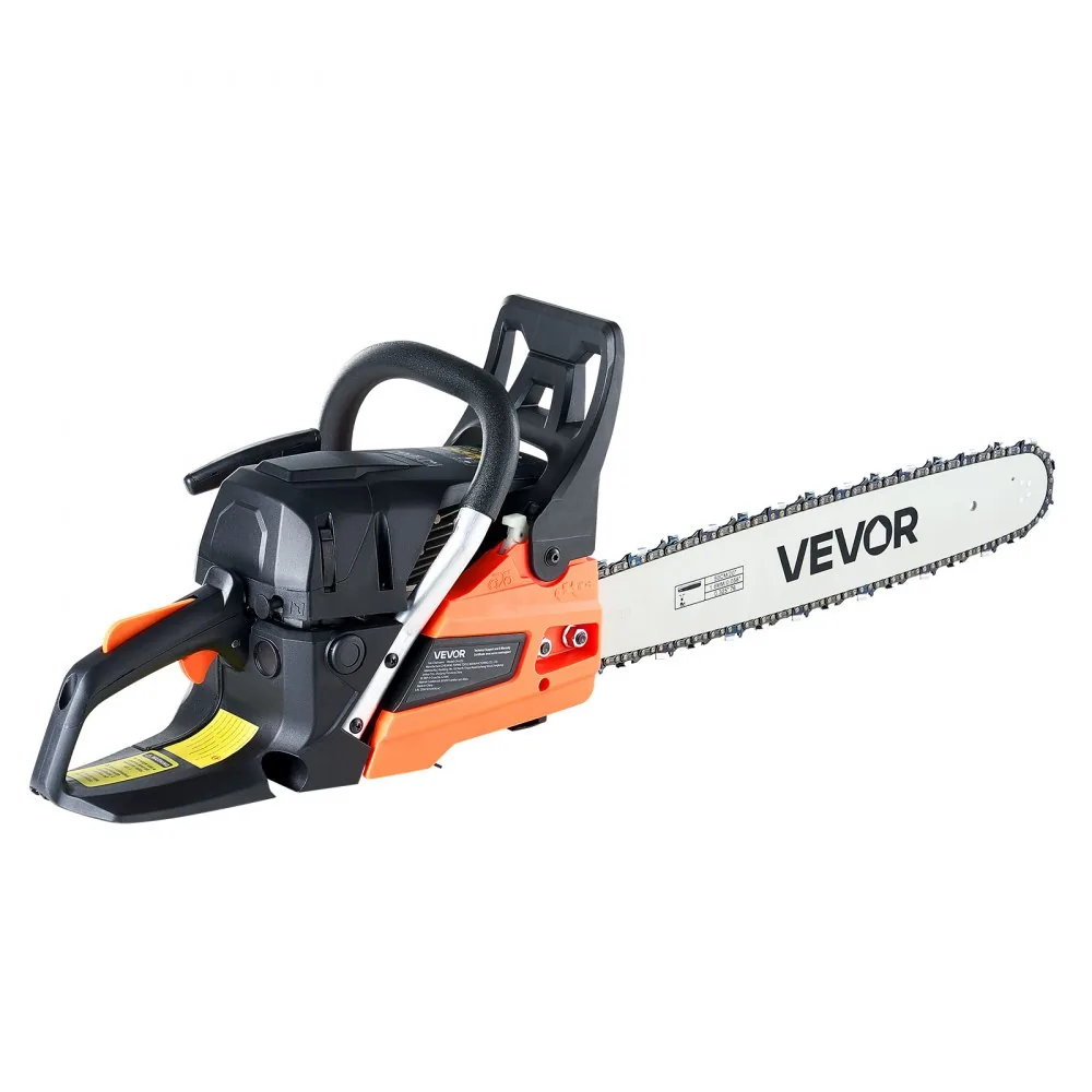 VEVOR 62cc chainsaw cutting firewood