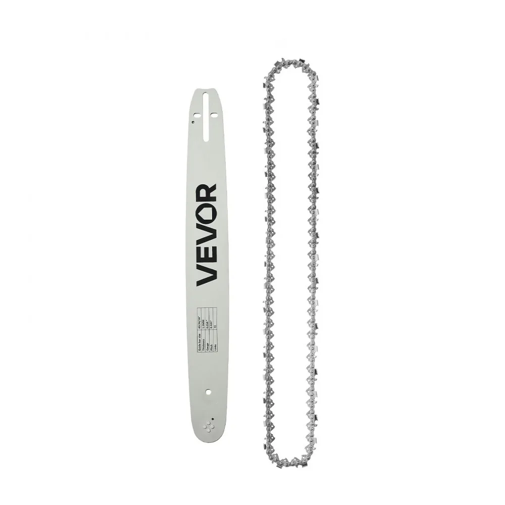VEVOR chainsaw cutting firewood with replacement bar