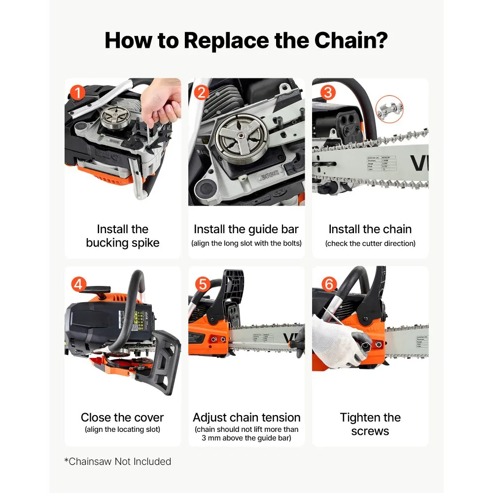VEVOR 20 inch chainsaw bar dimensions