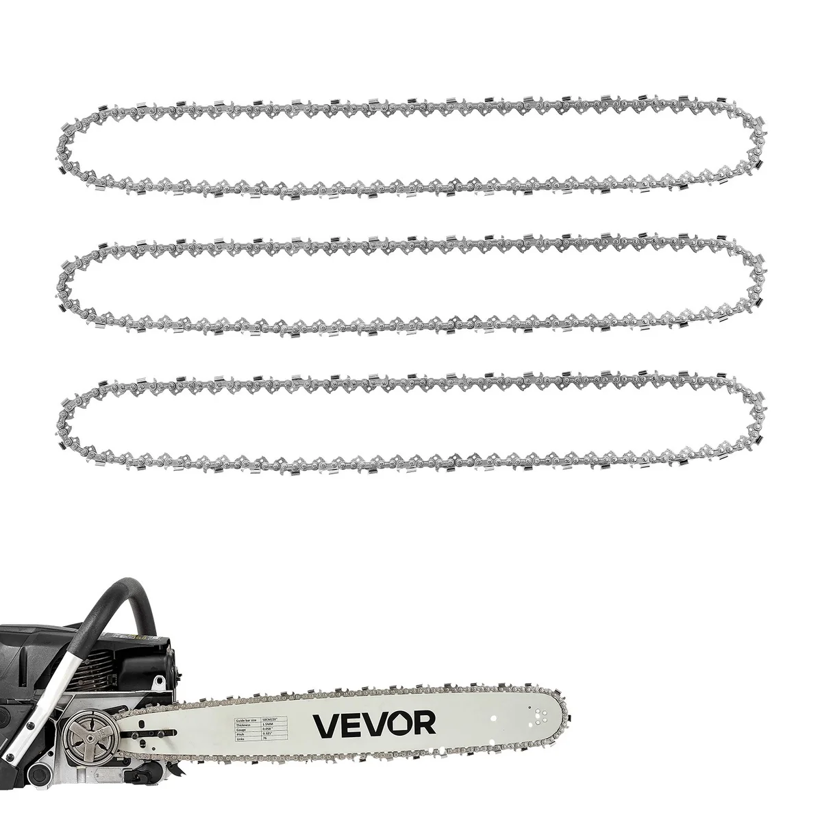 VEVOR 20 inch chainsaw chain 3 pack hero image