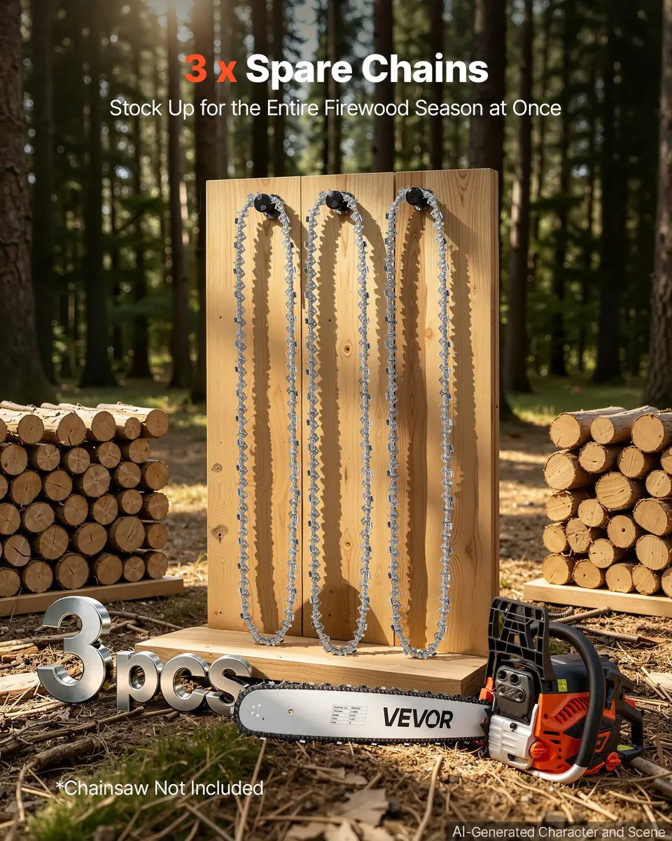 VEVOR 20 inch chainsaw chain 0.325 inch pitch close-up