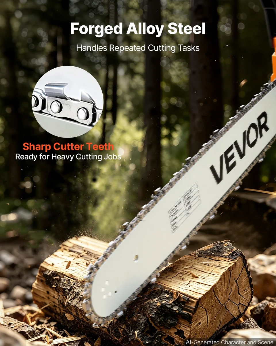 VEVOR 20 inch chainsaw chain sharp cutter teeth