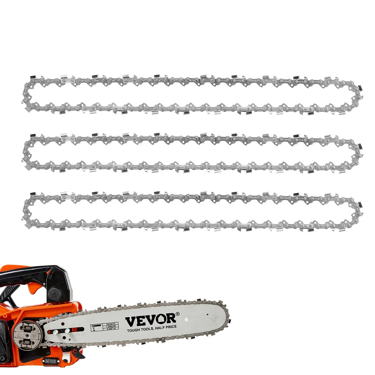 VEVOR 12 inch chainsaw chain 3 pack hero image