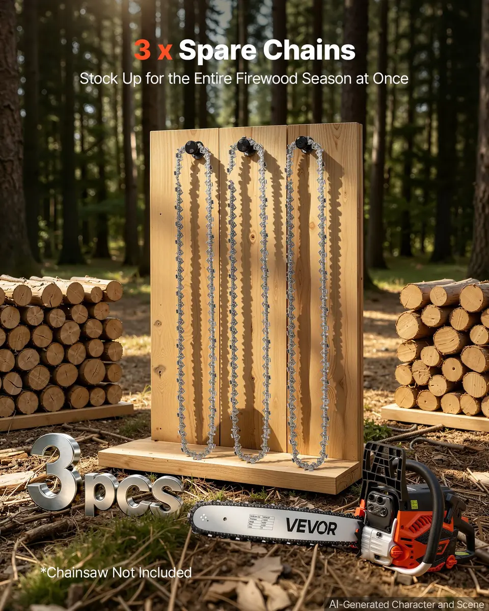 VEVOR 18 inch chainsaw chain 0.325 inch pitch close-up