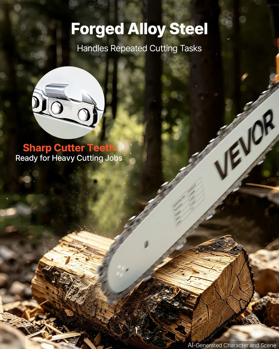 VEVOR 18 inch chainsaw chain sharp cutter teeth