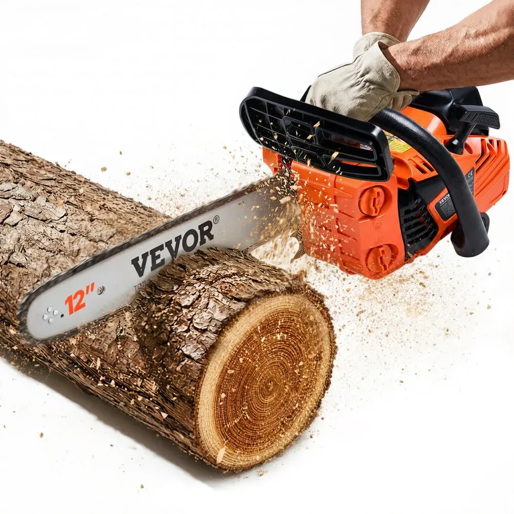VEVOR 12 inch gas chainsaw front view