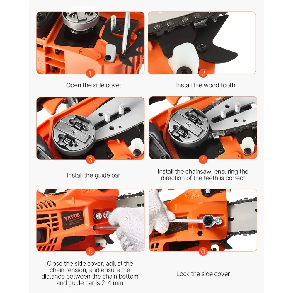 VEVOR gas chainsaw dimensions