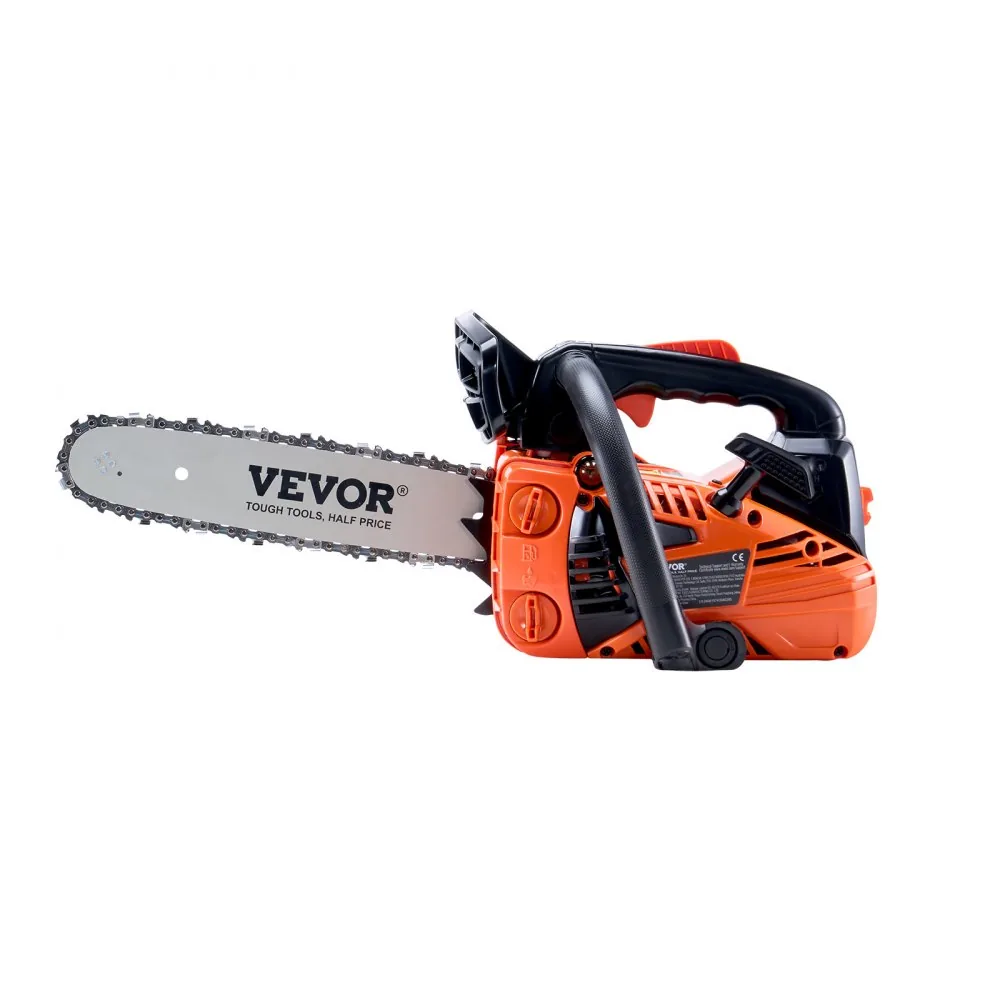 VEVOR gas chainsaw ergonomic handle closeup