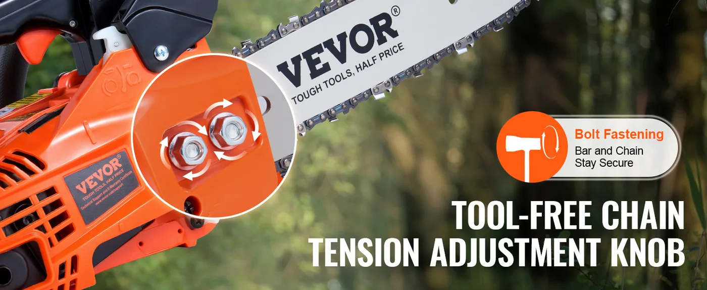 VEVOR gas chainsaw cutting tree branches