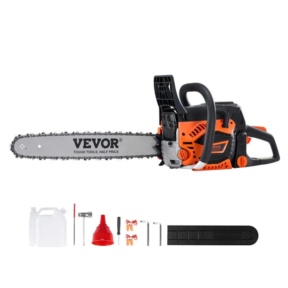 VEVOR 52CC 18 in Gas Chainsaw 2.55 HP Gasoline Powered front view
