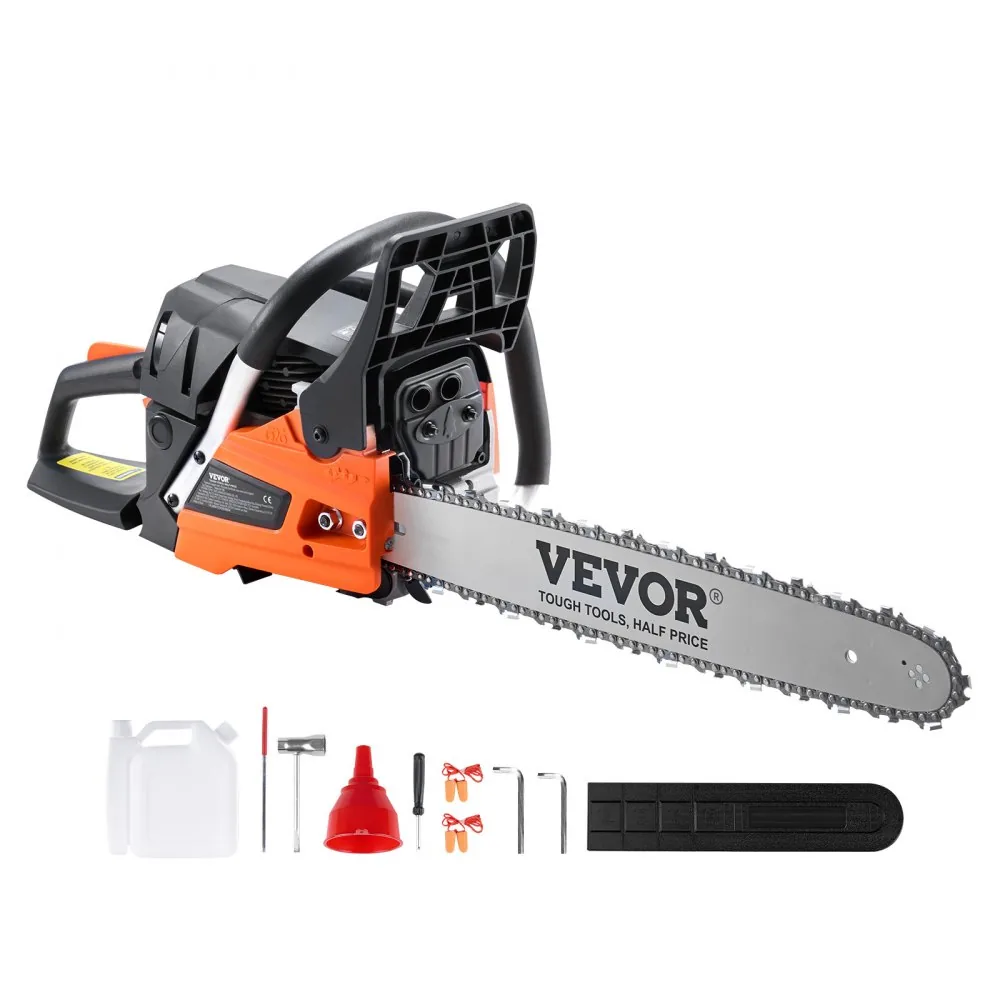 VEVOR 52CC 18 in Gas Chainsaw 2.55 HP Gasoline Powered dimensions