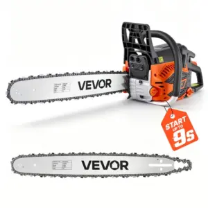 VEVOR 18- and 20-inch gas chainsaw front view