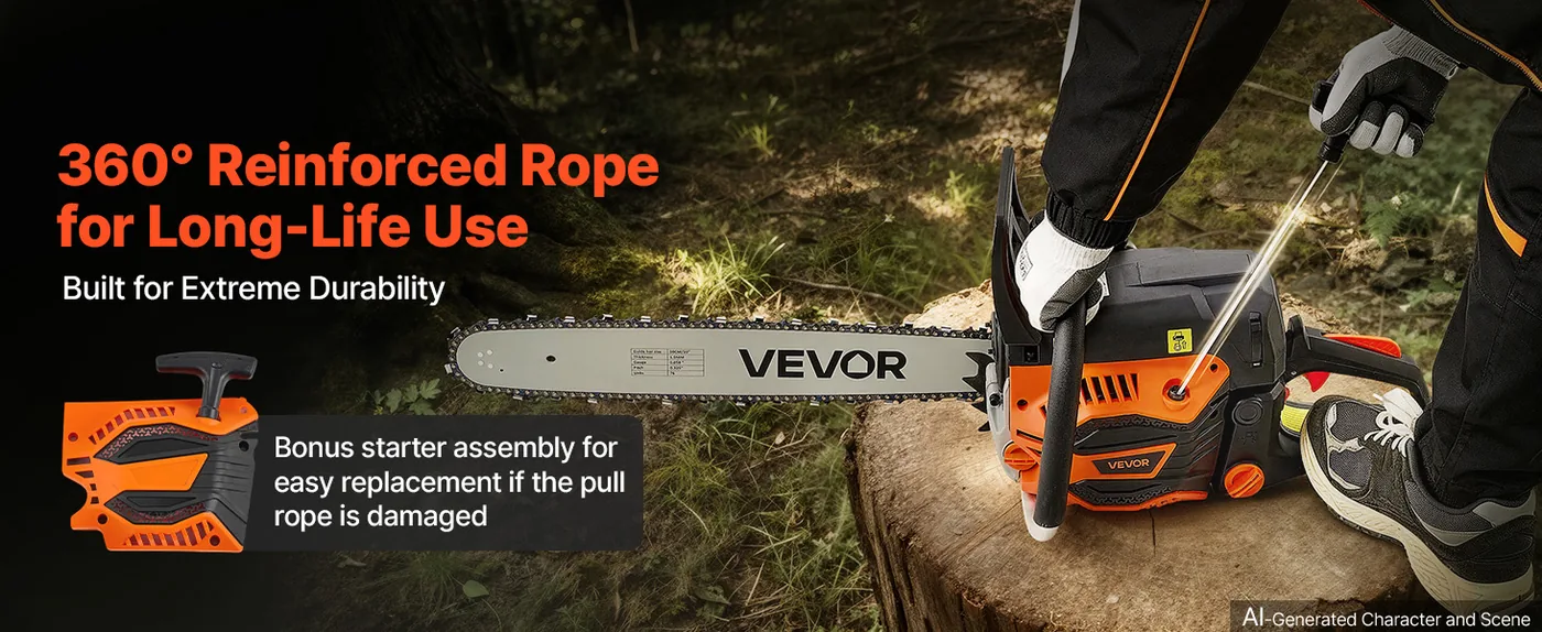 VEVOR 18 & 20 in 58cc Gas Chainsaw 3.22HP Quick & Easy Start