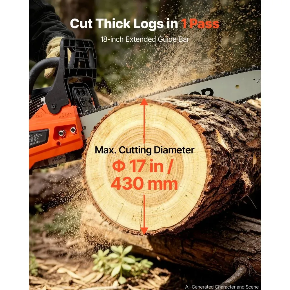 VEVOR gas chainsaw throttle synced choke start