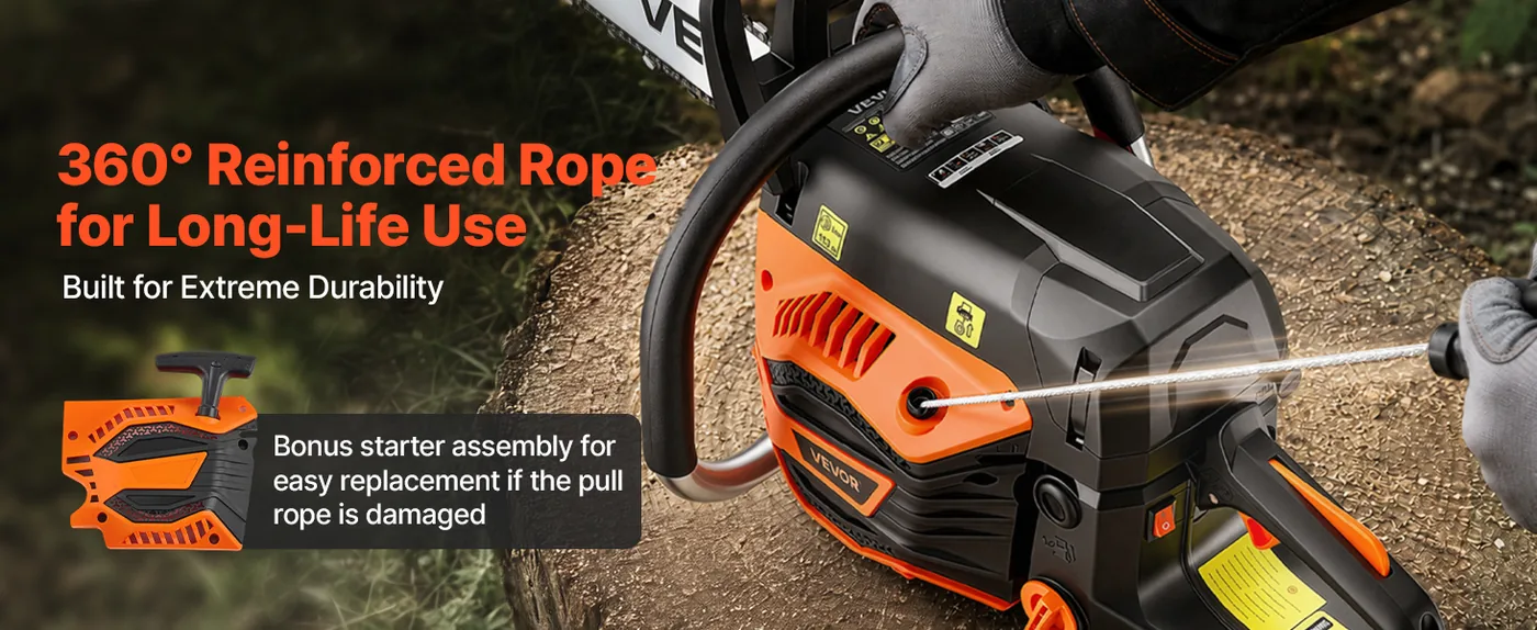 VEVOR 20 & 22 in 62cc Gas Chainsaw 3.8HP Quick & Easy Start