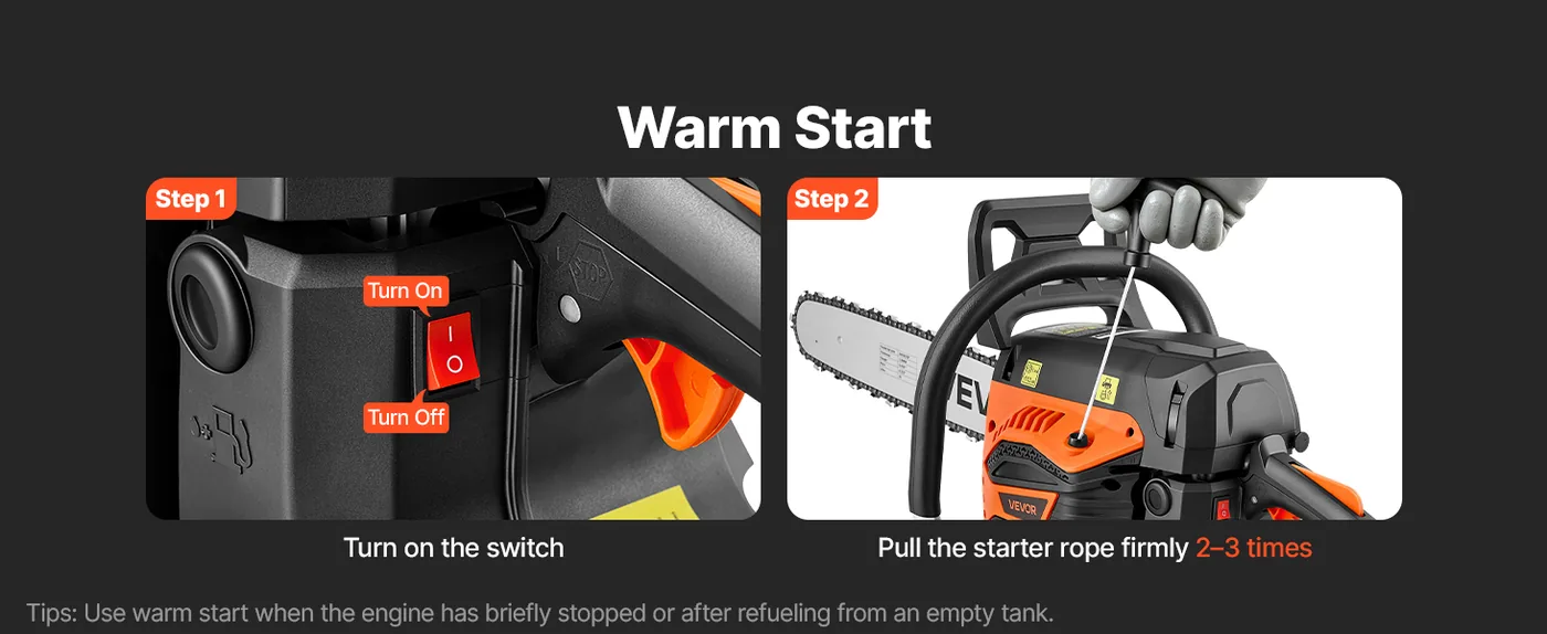 VEVOR 20 & 22 in 62cc Gas Chainsaw 3.8HP Quick Installation