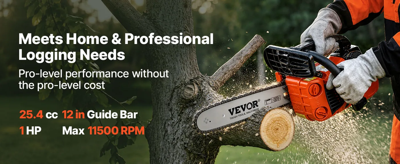 VEVOR 12-inch gas chainsaw overview