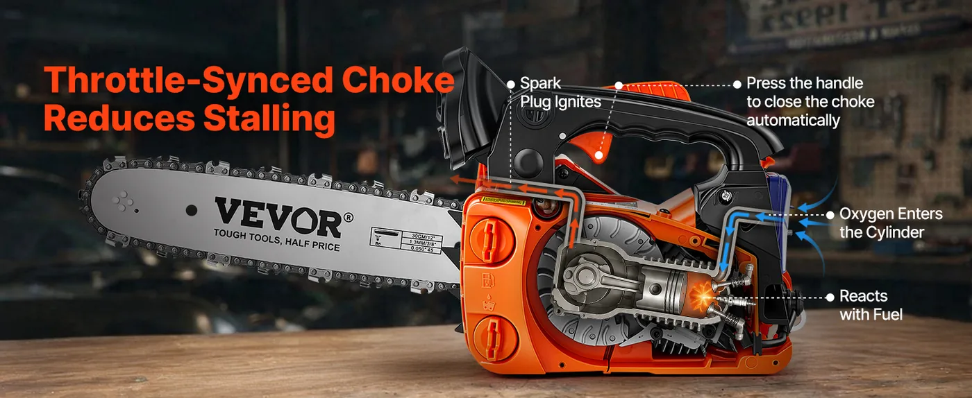 VEVOR 12 in 25.4cc Gas Chainsaw 1HP Reasons to Choose