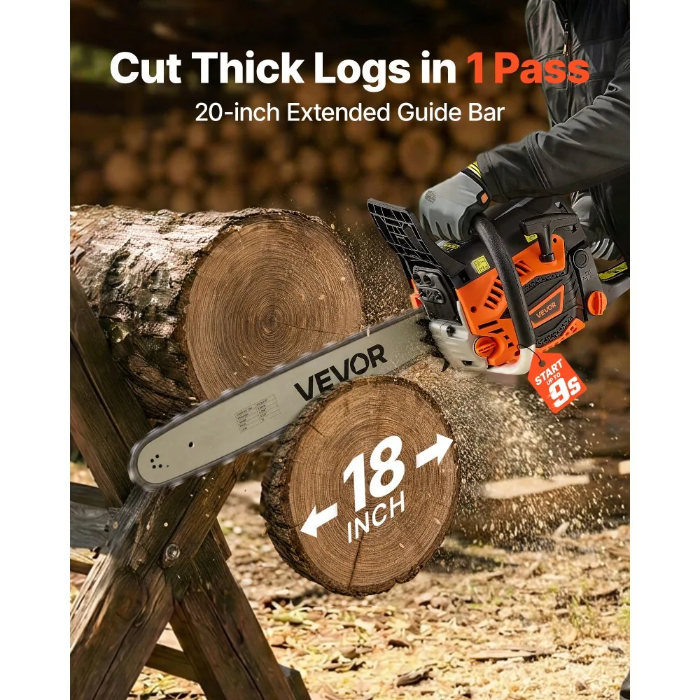 VEVOR gas chainsaw throttle synced choke start