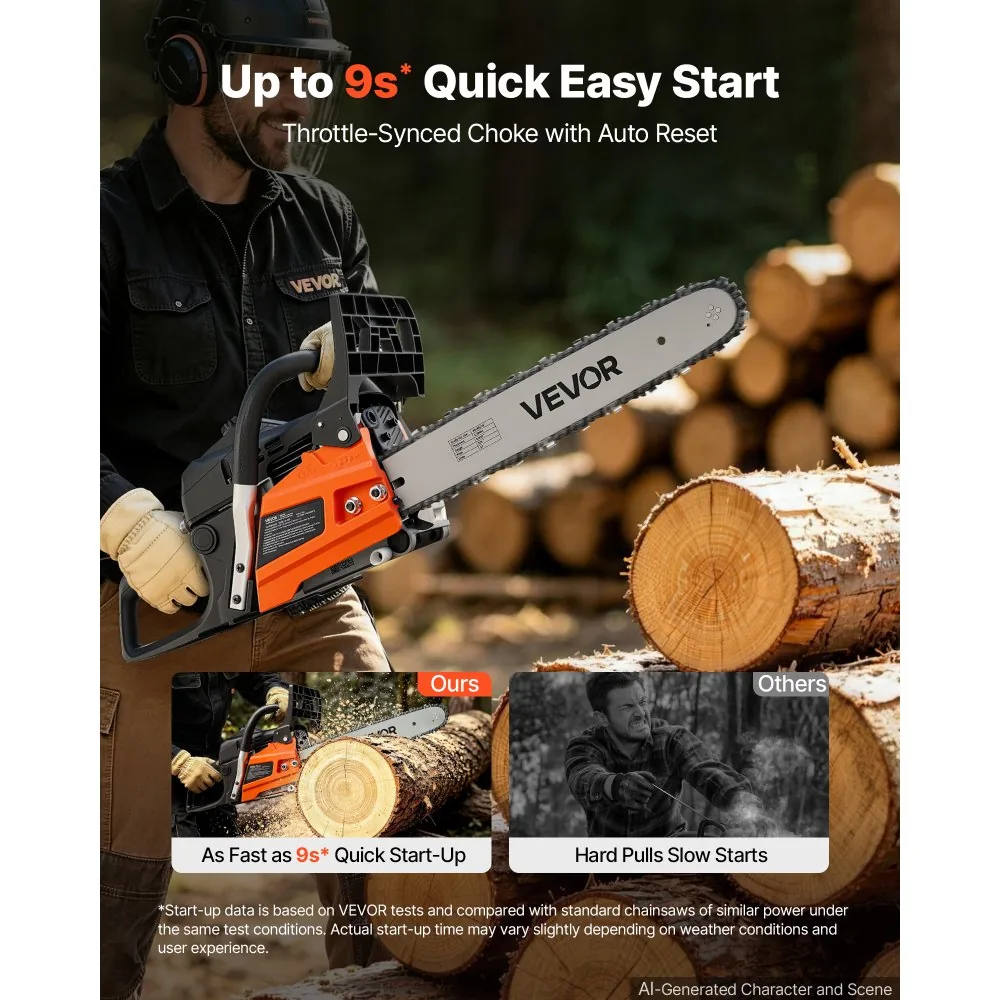 VEVOR 40cc 2 stroke chainsaw engine detail