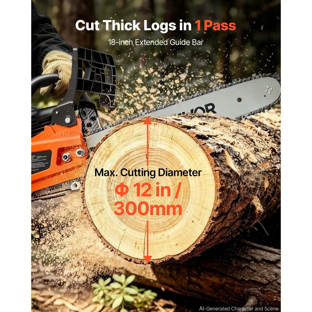 VEVOR gas chainsaw throttle synced choke start